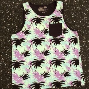 Psychedelic palm print tank top